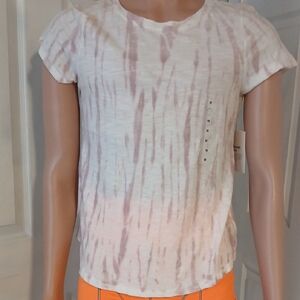 Casual Pink Tie-Dye Short Sleeve Tee